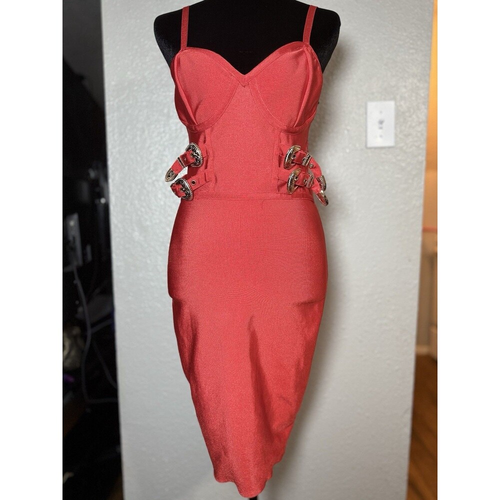 Akira dress orange with buckles size m